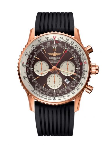 replica Breitling - RB031121.Q619.252S Navitimer Rattrapante Red Gold / Panamerican Bronze / Rubber watch