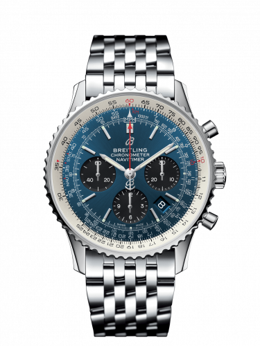 replica Breitling - AB0121211C1A1 Navitimer 1 B01 Chronograph 43 Stainless Steel / Blue / Bracelet watch - Click Image to Close