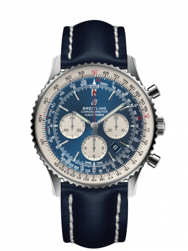 replica Breitling - AB0127211C1X1 Navitimer 1 B01 Chronograph 46 Stainless Steel / Aurora Blue / Calf / Pin watch - Click Image to Close