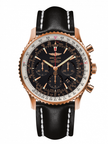 replica Breitling - RB0127E6/BF16/441X/R20BA.1 Navitimer 01 46 Red Gold / Black / Calf / Pin watch