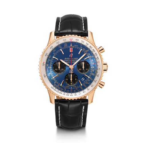 replica Breitling - RB0121211C1P3 Navitimer 1 B01 Chronograph 43 Red Gold / Blue / Croco / Folding watch