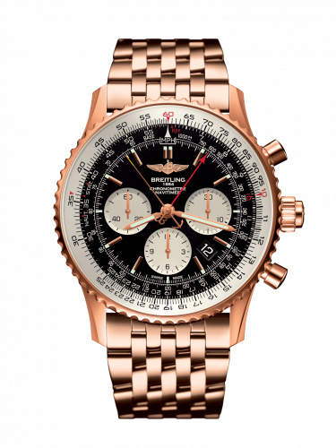replica Breitling - RB031121/BG11/443R Navitimer Rattrapante Red Gold / Black / Bracelet watch