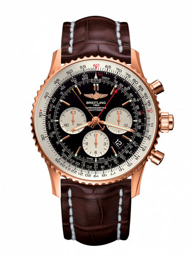 replica Breitling - RB031121/BG11/757P/R20D.1 Navitimer Rattrapante Red Gold / Black / Croco / Folding watch