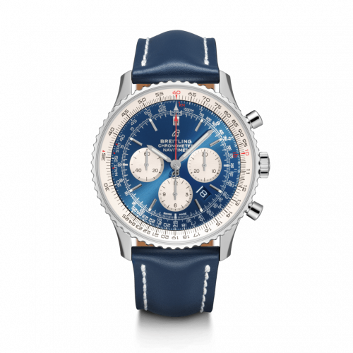 replica Breitling - AB0127211C1X2 Navitimer 1 B01 Chronograph 46 Stainless Steel / Aurora Blue / Calf / Folding watch