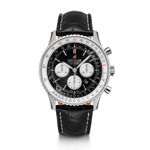 replica Breitling - AB0127211B1P2 Navitimer 1 B01 Chronograph 46 Stainless Steel / Black / Croco / Folding watch