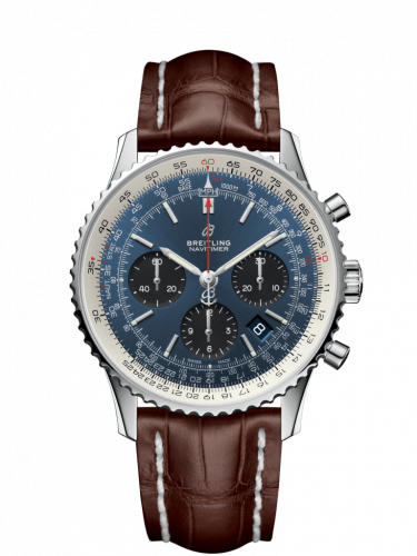 replica Breitling - AB0121211C1P4 Navitimer 1 B01 Chronograph 43 Stainless Steel / Blue / Croco / Folding watch - Click Image to Close
