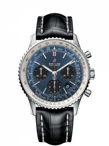 replica Breitling - AB0121211C1P3 Navitimer 1 B01 Chronograph 43 Stainless Steel / Blue / Croco / Folding watch