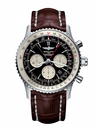 replica Breitling - AB031021/BF77/757P/A20D.1 Navitimer Rattrapante Stainless Steel / Black / Croco / Folding watch