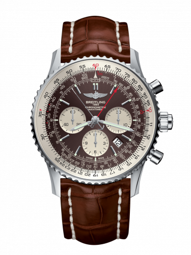 replica Breitling - AB031021/Q615/754P/A20BA.1 Navitimer Rattrapante Stainless Steel / Panamerican Bronze / Croco / Pinwatch