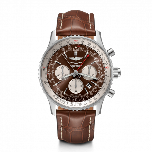 replica Breitling - AB0310211Q1P1 Navitimer Rattrapante Stainless Steel / Panamerican Bronze / Croco / Folding watch