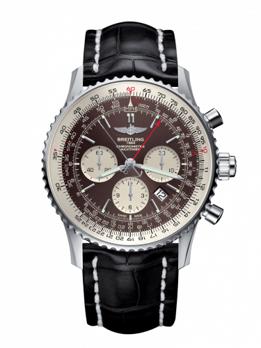 replica Breitling - AB031021/Q615/761P/A20D.1 Navitimer Rattrapante Stainless Steel / Panamerican Bronze / Croco / Folding watch