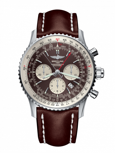 replica Breitling - AB031021/Q615/443X/A20BA.1 Navitimer Rattrapante Stainless Steel / Panamerican Bronze / Calf / Pin watch - Click Image to Close