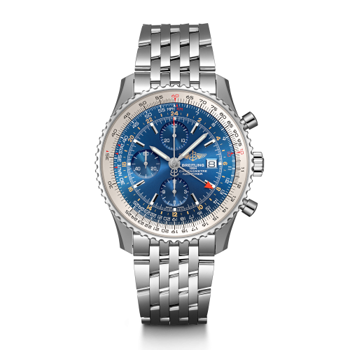 replica Breitling - A24322121C1A1 Navitimer World Stainless Steel / Blue / Bracelet watch - Click Image to Close