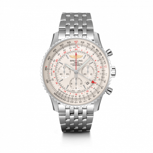 replica Breitling - AB0441211G1A1 Navitimer GMT Stainless Steel / Silver / Bracelet watch - Click Image to Close