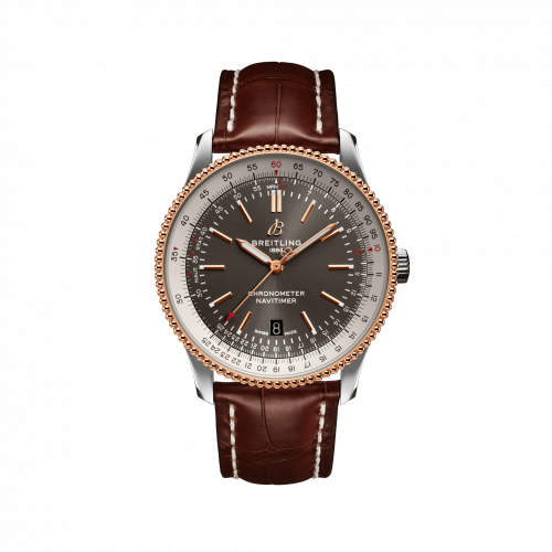 replica Breitling - U17326211M1P2 Navitimer Automatic 41 Automatic Stainless Steel / Rose Gold / Grey / Croco / Folding watch