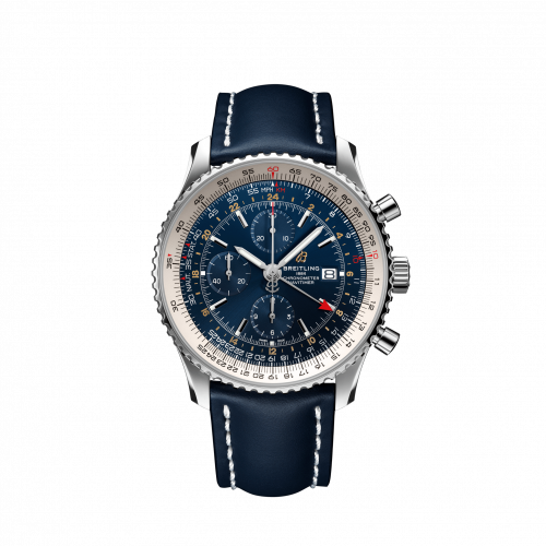 replica Breitling - A24322121C2X2 Navitimer 1 Chronograph GMT Stainless Steel / Blue / Calf / Folding watch