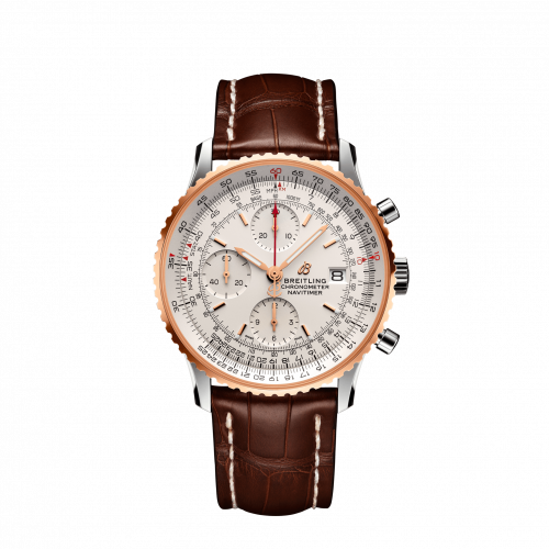 replica Breitling - U13324211G1P2 Navitimer 1 Chronograph 41 Stainless Steel / Red Gold / Silver / Croco / Folding watch