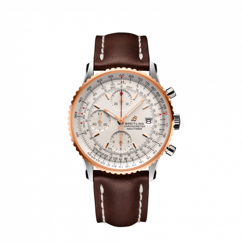 replica Breitling - U13324211G1X2 Navitimer 1 Chronograph 41 Stainless Steel / Red Gold / Silver / Croco / Folding watch