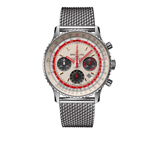 replica Breitling - AB01219A1G1A1 Navitimer 1 B01 Chronograph 43 Stainless Steel / Airline Editions TWA / Mesh watch