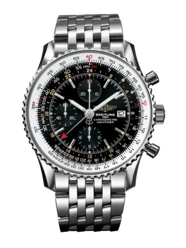 replica Breitling - A2432212/B726/443A Navitimer World Stainless Steel / Black / Bracelet watch - Click Image to Close