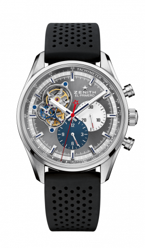replica Zenith - 03.2040.4061/23.R576 El Primero Chronomaster Open Stainless Steel / Grey 1969 / Rubber watch