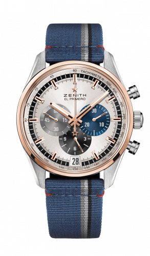 replica Zenith - 51.2080.400/69.C802 El Primero Chronomaster 42 Stainless Steel / Rose Gold / Silver / Fabric watch - Click Image to Close