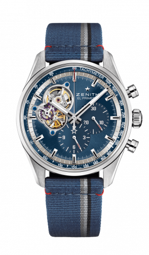 replica Zenith - 03.20416.4061/51.C802 El Primero Chronomaster Open Stainless Steel / Blue / Fabric watch