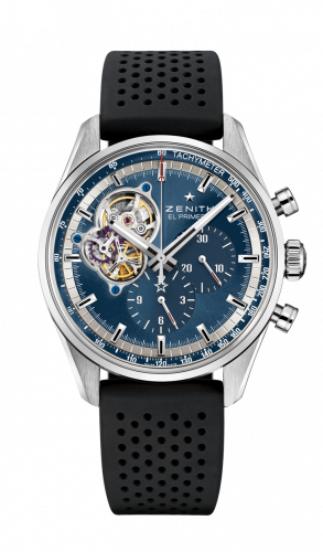 replica Zenith - 03.20416.4061/51.R576 El Primero Chronomaster Open Stainless Steel / Blue / Rubber watch - Click Image to Close