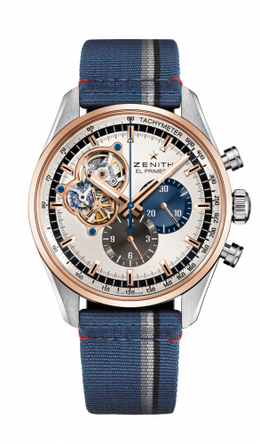 replica Zenith - 51.2080.4061/69.C802 El Primero Chronomaster Open Stainless Steel / Rose Gold / Silver 1969 / Fabric watch