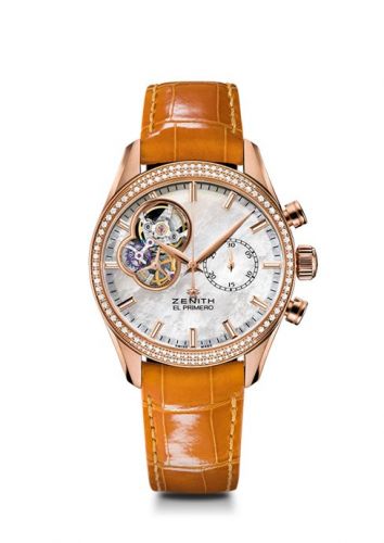 replica Zenith - 22.2150.4062/81.C753 El Primero Chronomaster Lady 38 Rose Gold / Mother of Pearl / Alligator watch - Click Image to Close
