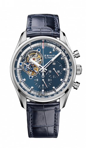 replica Zenith - 03.20416.4061/51.C700 El Primero Chronomaster Open Stainless Steel / Blue / Alligator watch - Click Image to Close