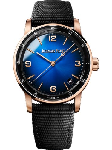 replica Audemars Piguet - 15210OR.OO.A002KB.03 CODE 11.59 Automatic Pink Gold / Blue / Fabric watch