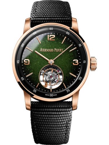 replica Audemars Piguet - 26396NR.OO.D002KB.01 CODE 11.59 Tourbillon Selfwinding Ceramic - Pink Gold / Green Aventurine watch