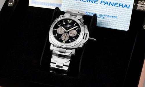 replica Panerai - PAM00122 Luminor Chrono Inverted Panda watch - Click Image to Close