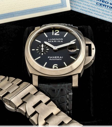 replica Panerai - PAM00283 Luminor Marina Automatic 40mm Titanium Blue watch