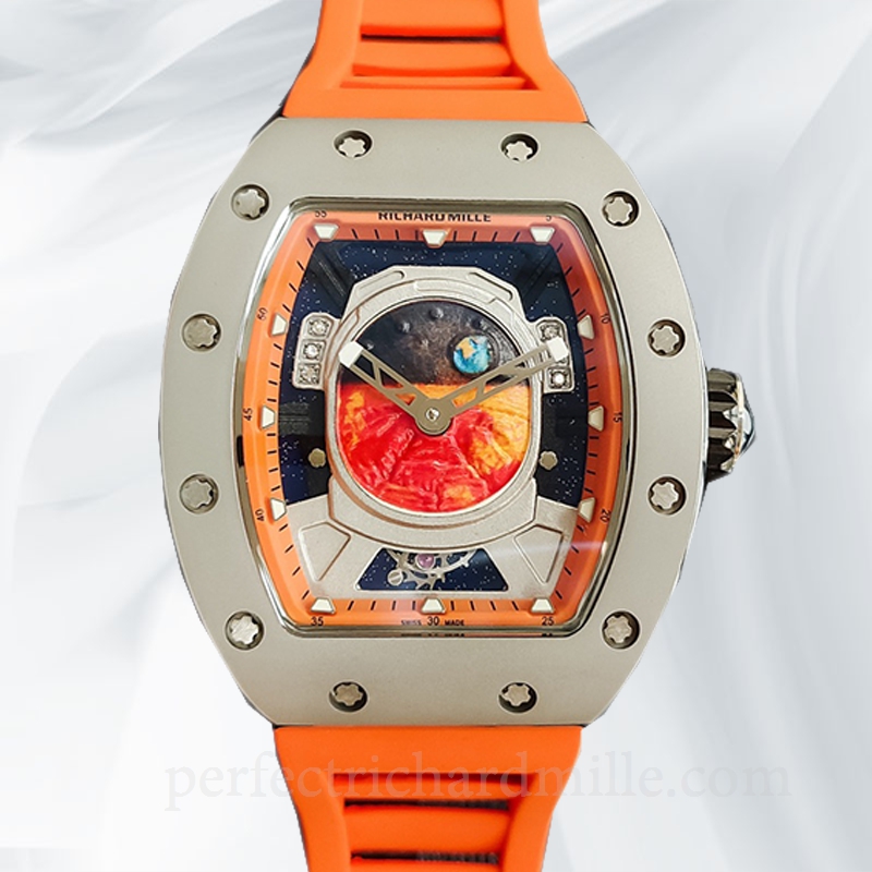 replica Richard Mille RM52-05 Mechanical Men Watch Mars Earth Dial Rubber Band watch - Click Image to Close
