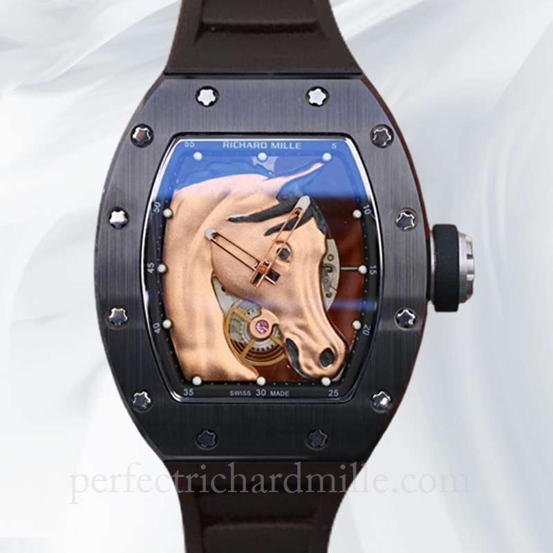 replica Richard Mille RM52-02 Mechanical Men Watch Stainless Steel Horse Head Skeleton Dial watch - Click Image to Close