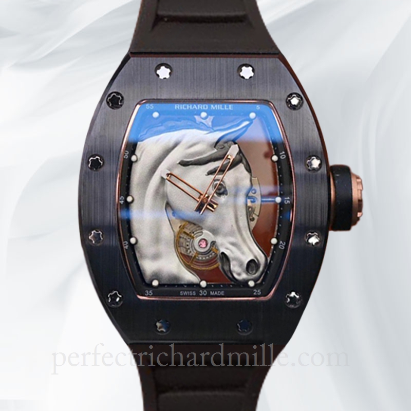 replica Richard Mille RM52-02 Men Mechanical Horse Head Skeleton Dial Watch
