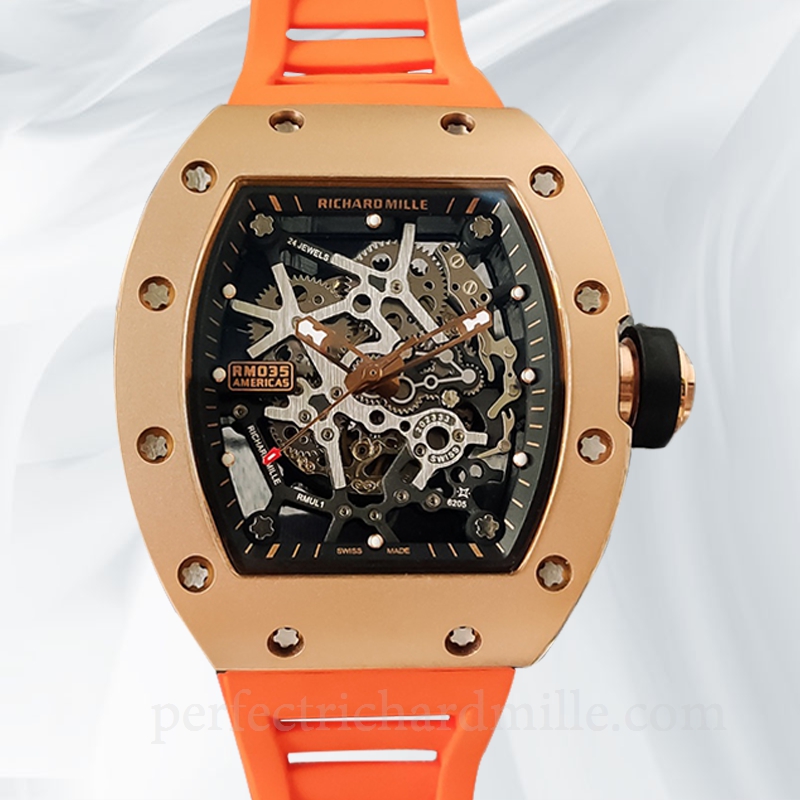 replica Richard Mille RM35 Mechanical Men Skeleton Dial Watch