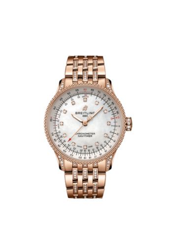 best replica Breitling - R17395721G1T1 Navitimer 1 35 Automatic Red Gold - Diamond / MOP / Bracelet watch
