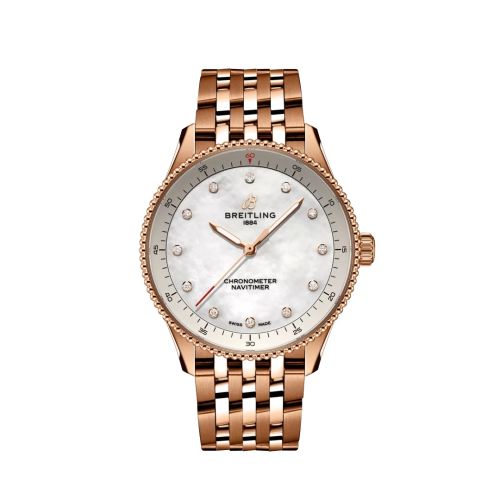 best replica Breitling - R77320E61A1R1 Navitimer Quartz 32 Red Gold / MOP / Bracelet watch