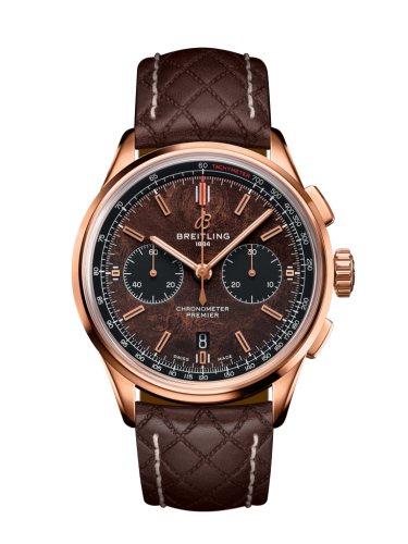 replica Breitling watch - RB01181A1Q1X1 Premier B01 Chronograph 42 Bentley Centenary Red Gold / Wood / Calf / Pin
