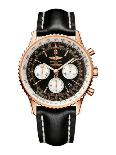 best replica Breitling - RB012012/BA49/435X/R20BA.1 Navitimer 01 43 Red Gold / Black / Calf / Pin watch - Click Image to Close