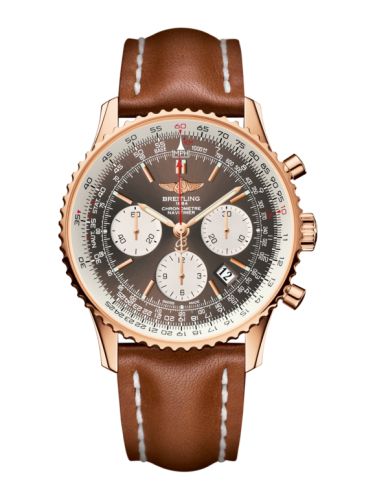 best replica Breitling - RB012012.Q606.433X Navitimer 01 43 Red Gold / Bronze / Calf watch - Click Image to Close