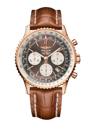best replica Breitling - RB012012.Q606.737P Navitimer 01 43 Red Gold / Bronze / Alligator watch