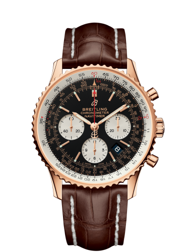 best replica Breitling - RB012121.BG76.739P Navitimer 1 B01 Chronograph 43 Red Gold / Black / Brown Croco watch - Click Image to Close