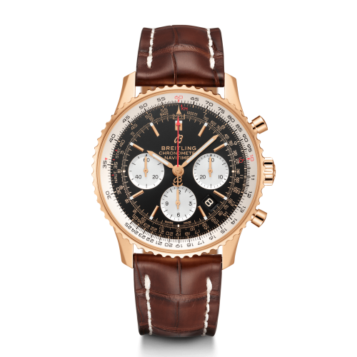 best replica Breitling - RB0121211B1P1 Navitimer 1 B01 Chronograph 43 Red Gold / Black / Croco / Pin watch - Click Image to Close