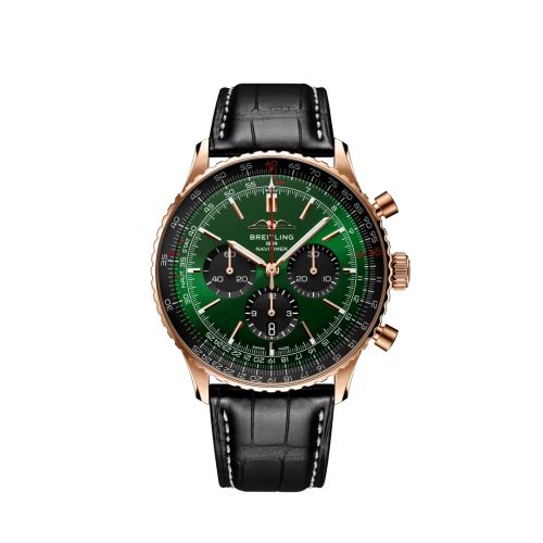 best replica Breitling - RB0137241L1P1 Navitimer B01 Chronograph 46 Red Gold / Green watch