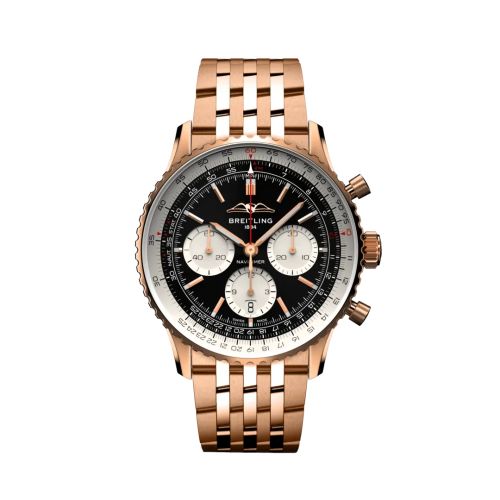 best replica Breitling - RB0138211B1R1 Navitimer B01 Chronograph 43 Red Gold / Black / Bracelet watch
