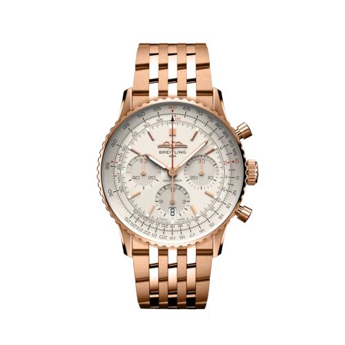 best replica Breitling - RB0139211G1R1 Navitimer B01 Chronograph 41 Red Gold / Silver / Bracelet watch